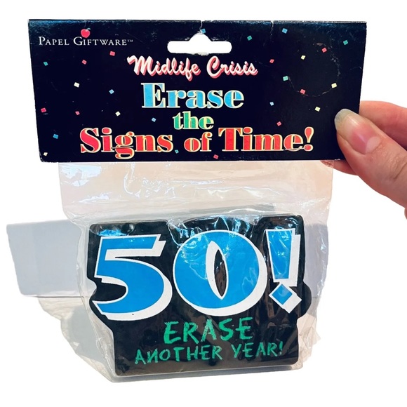 Vintage Y2K 2000s 50th Birthday Party Invitations Black Pink Sequins Plus Eraser - Picture 6 of 15